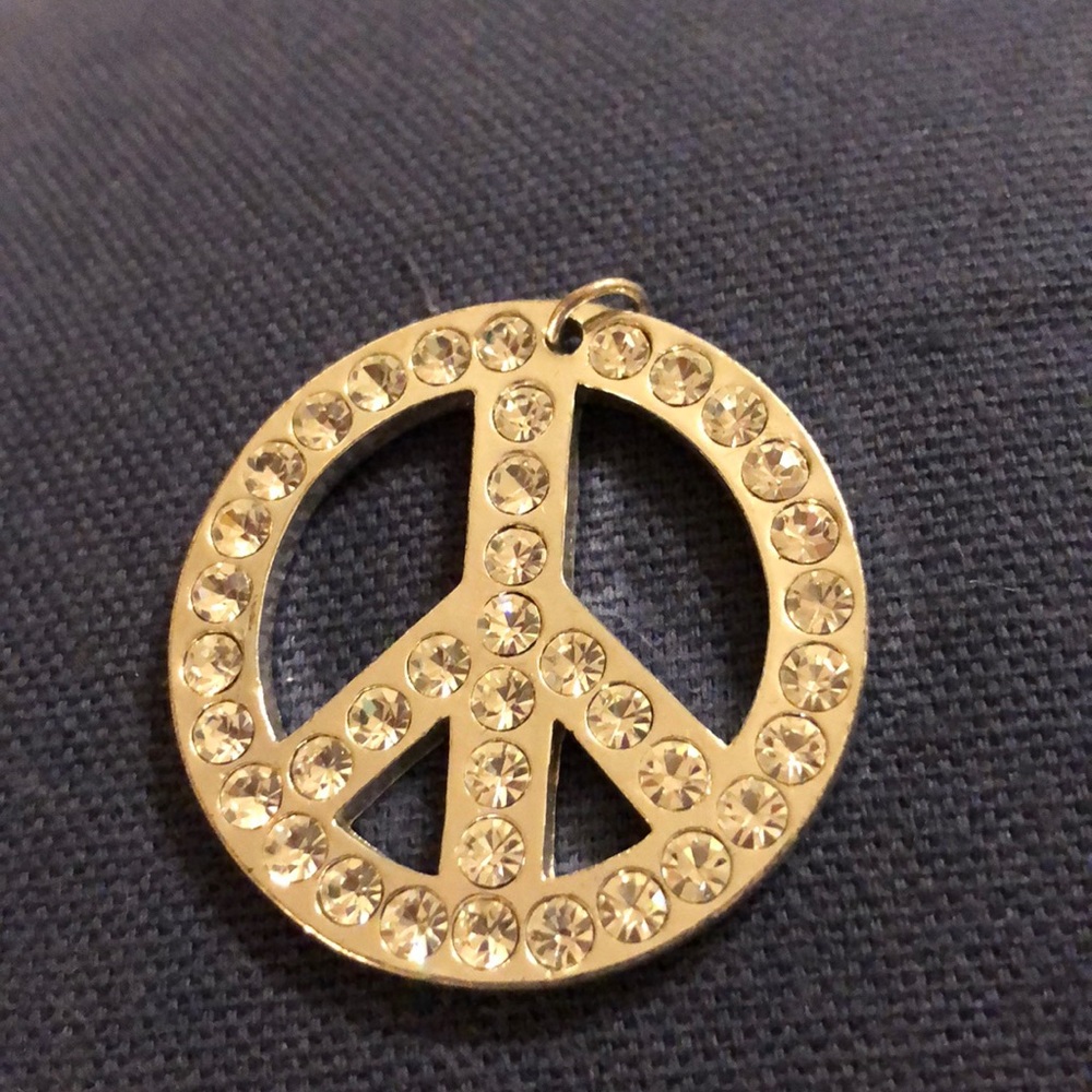 Rhinestone peace sign